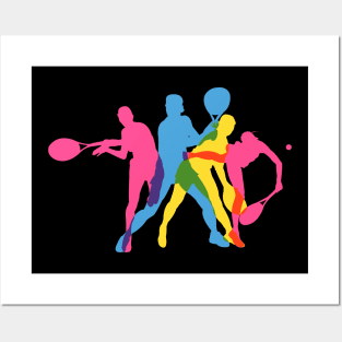 BRIGHT TENNIS SILHOUETTES Posters and Art